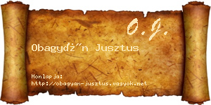 Obagyán Jusztus névjegykártya
